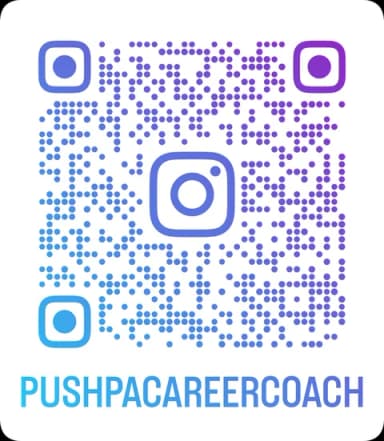QR code linking to @pushpacareercoach on Instagram
